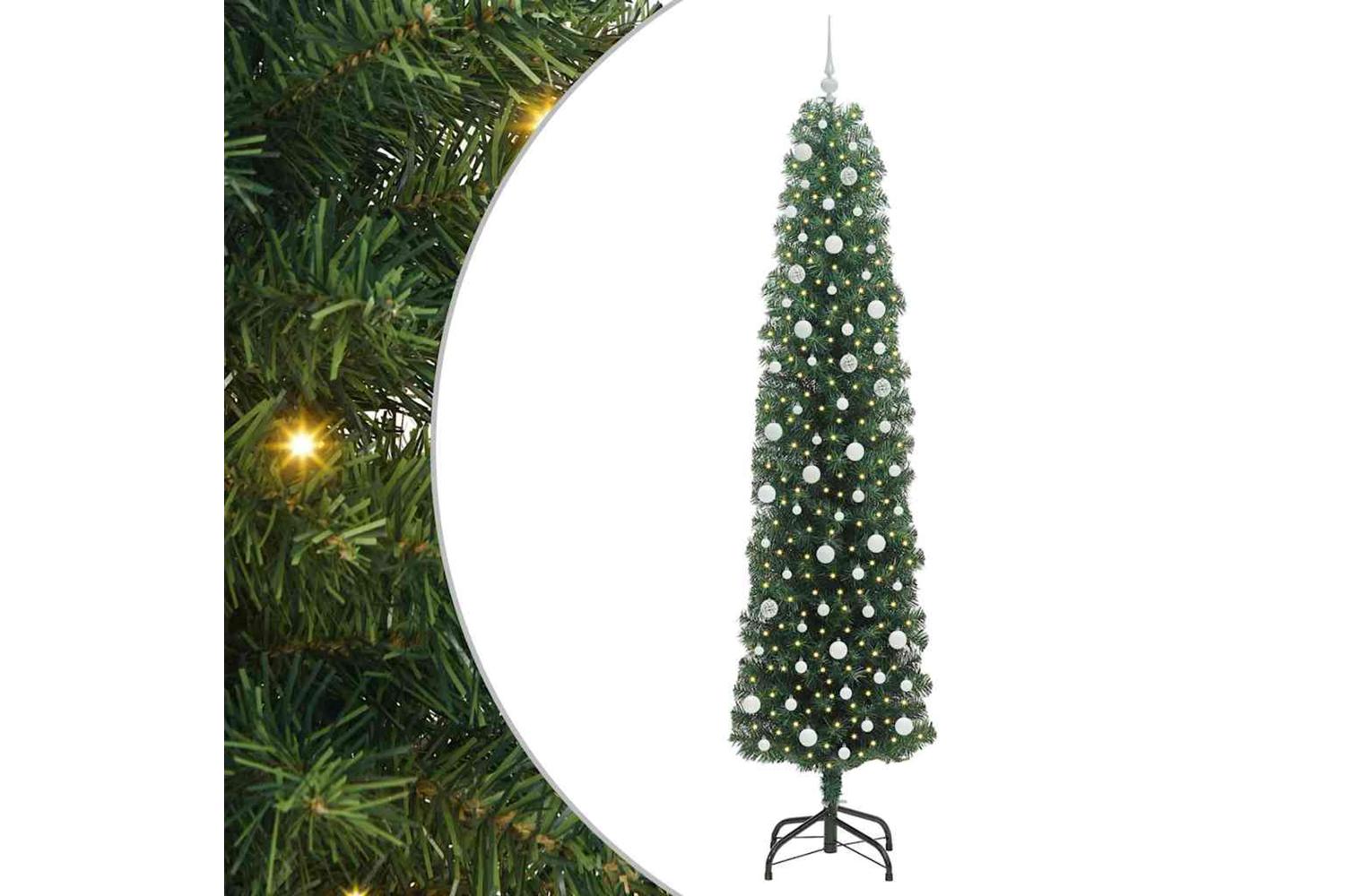 Vidaxl Artificial Christmas Tree With 300 Leds With Stand Green 240 Cm-2