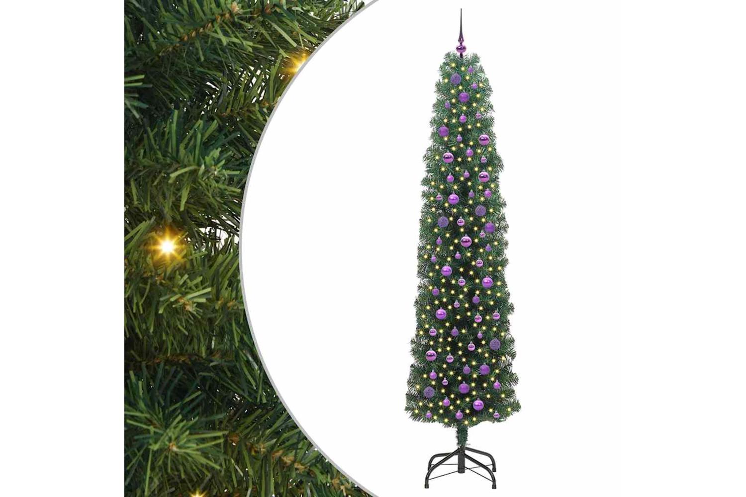 Vidaxl Artificial Christmas Tree With 300 Leds With Stand Green 240 Cm-2