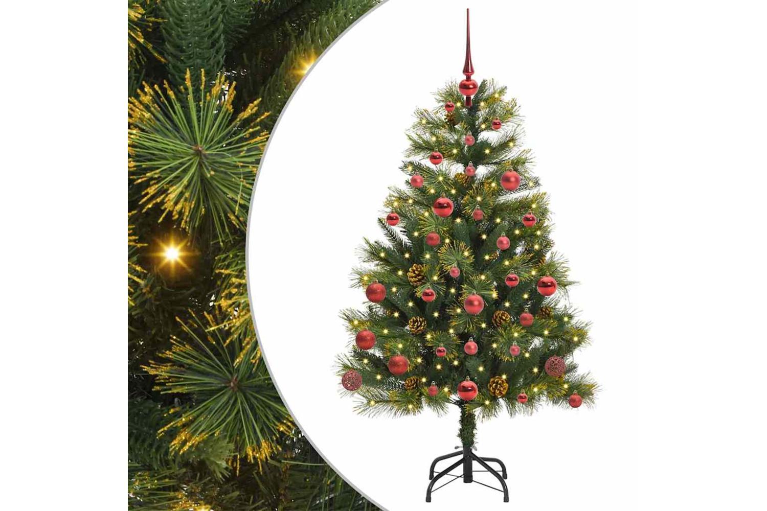 Vidaxl Artificial Hinged Christmas Tree With Cones Green 150 Cm-2
