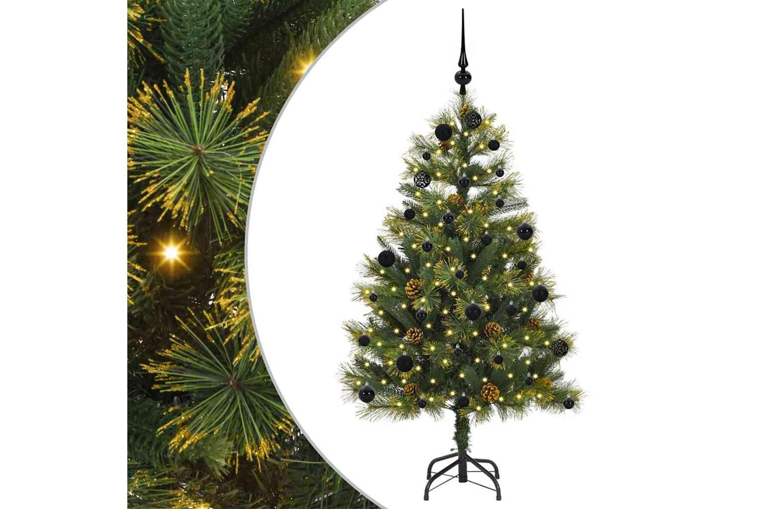 Vidaxl Artificial Hinged Christmas Tree With Cones Green 150 Cm-2