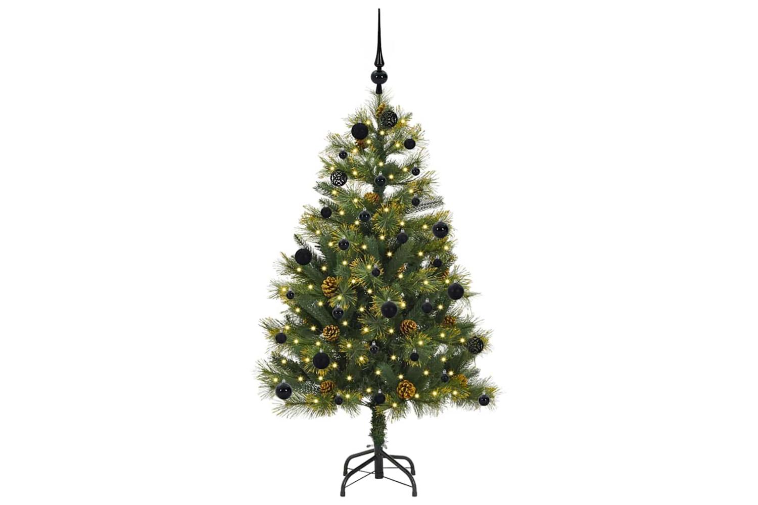 Vidaxl Artificial Hinged Christmas Tree With Cones Green 150 Cm-3