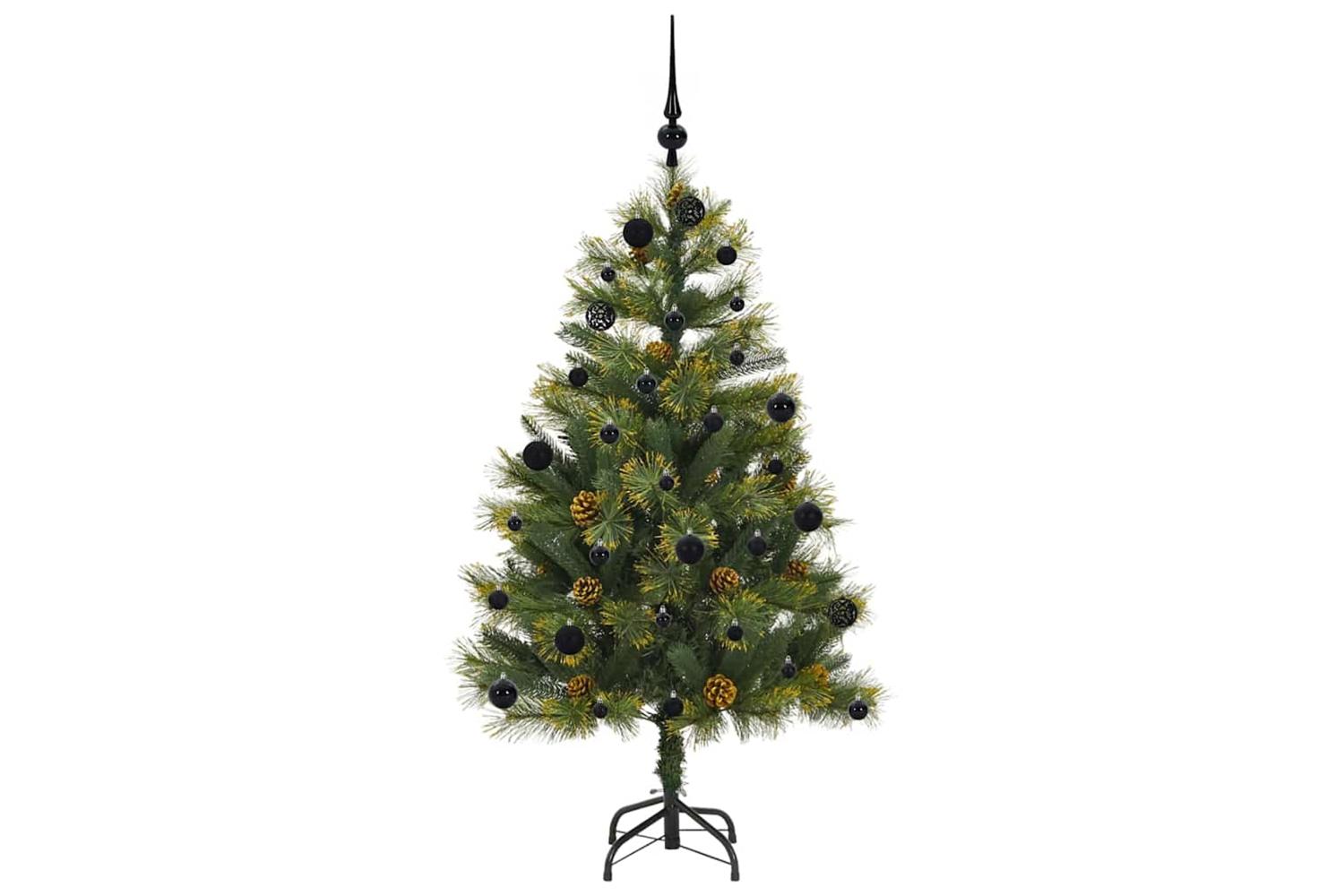 Vidaxl Artificial Hinged Christmas Tree With Cones Green 150 Cm-4