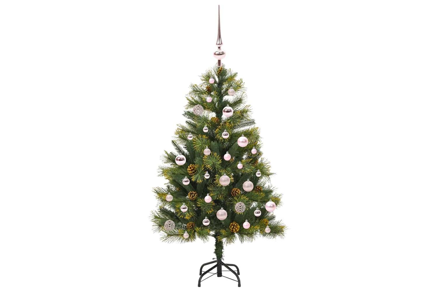 Vidaxl Artificial Hinged Christmas Tree With Cones Green 150 Cm-3