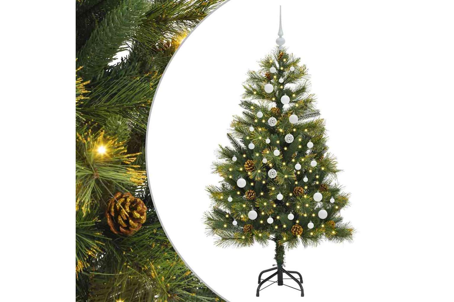 Vidaxl Artificial Hinged Christmas Tree With Cones Green 150 Cm-2