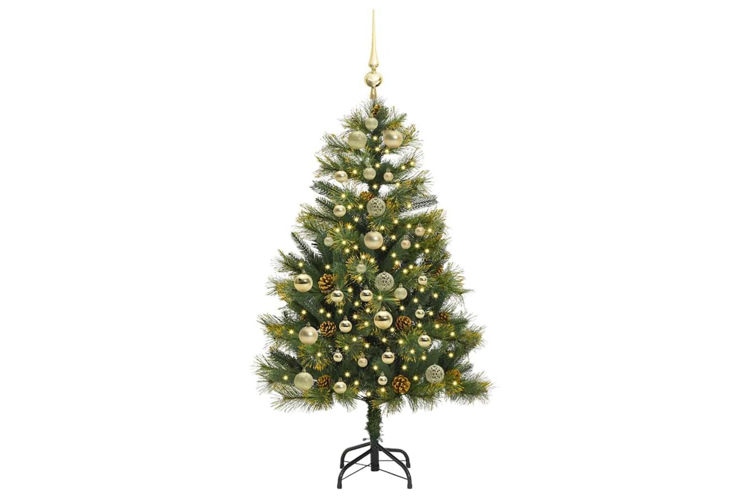 Vidaxl Artificial Hinged Christmas Tree With Cones Green 150 Cm-3