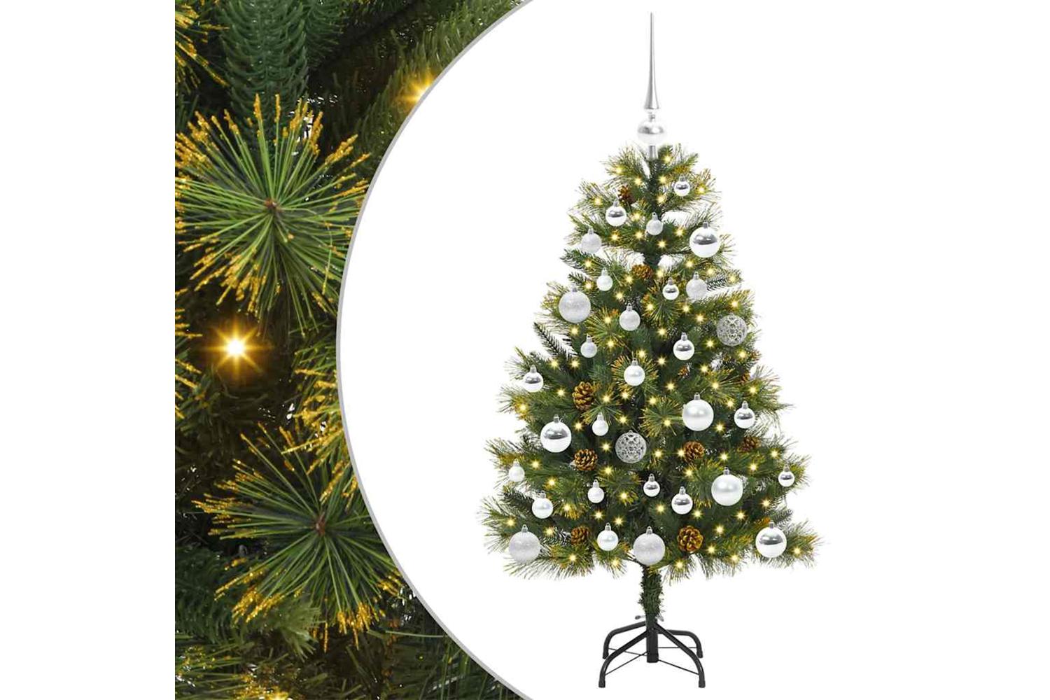 Vidaxl Artificial Hinged Christmas Tree With Cones Green 150 Cm