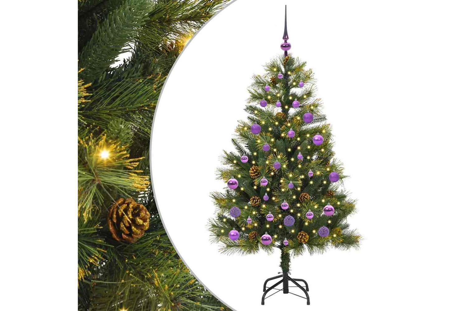 Vidaxl Artificial Hinged Christmas Tree With Cones Green 150 Cm-2