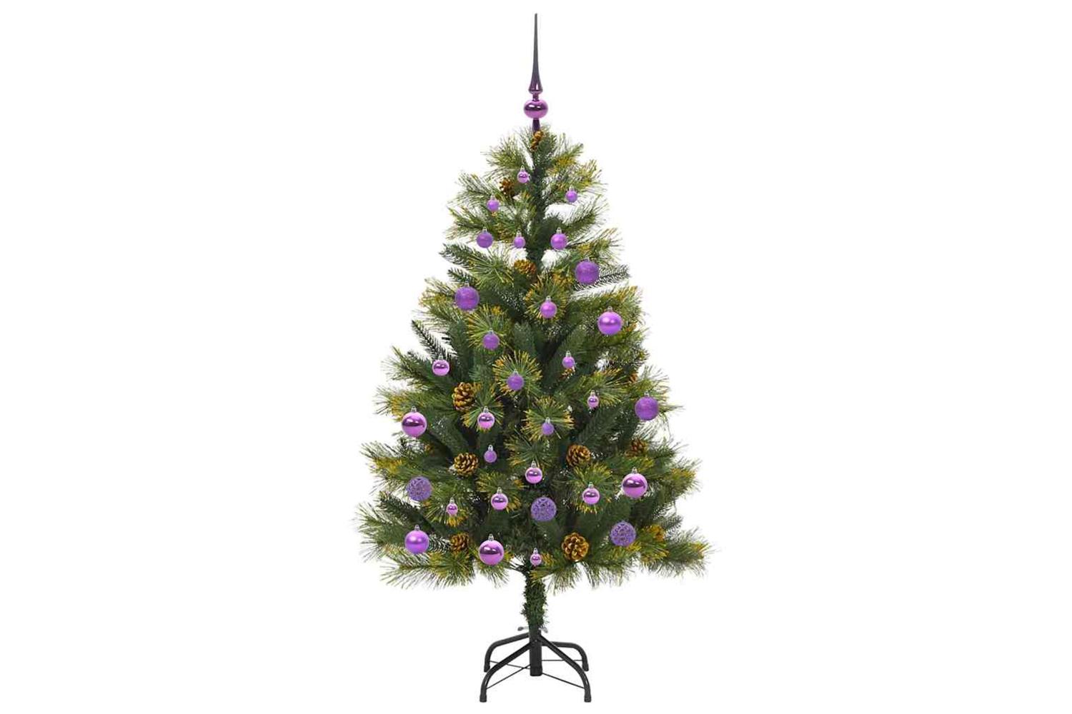 Vidaxl Artificial Hinged Christmas Tree With Cones Green 150 Cm-4