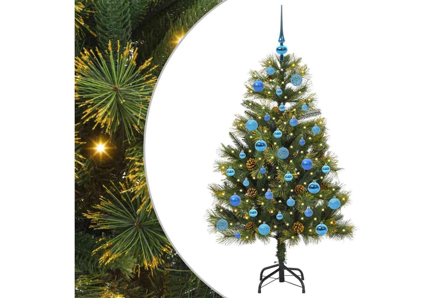 Vidaxl Artificial Hinged Christmas Tree With Cones Green 150 Cm