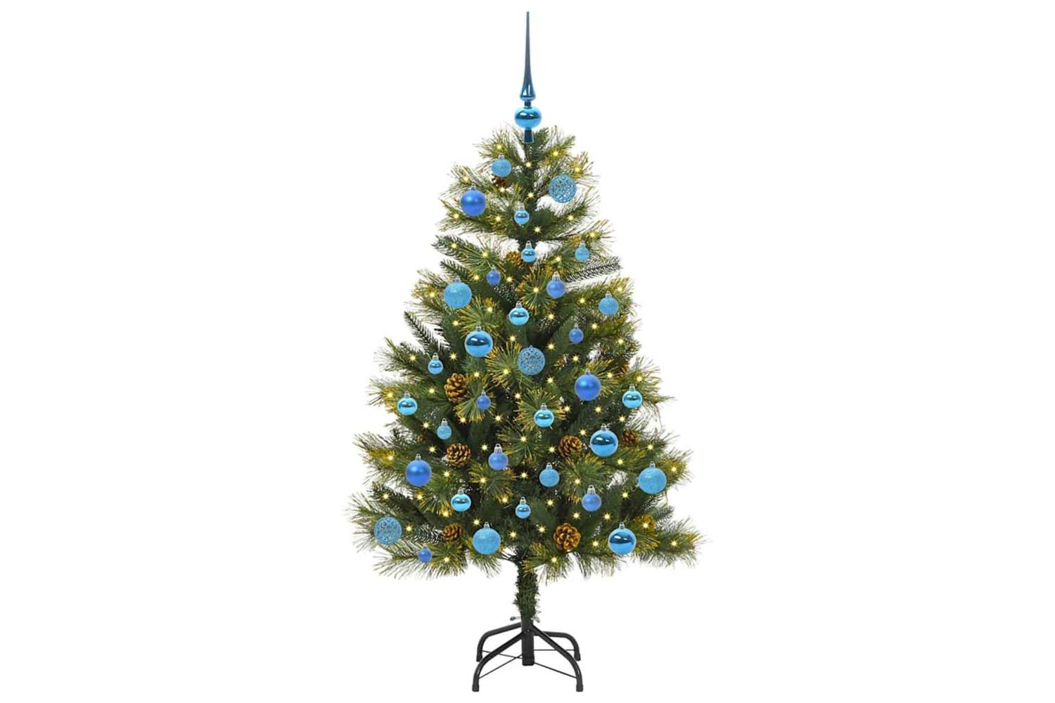 Vidaxl Artificial Hinged Christmas Tree With Cones Green 150 Cm-3