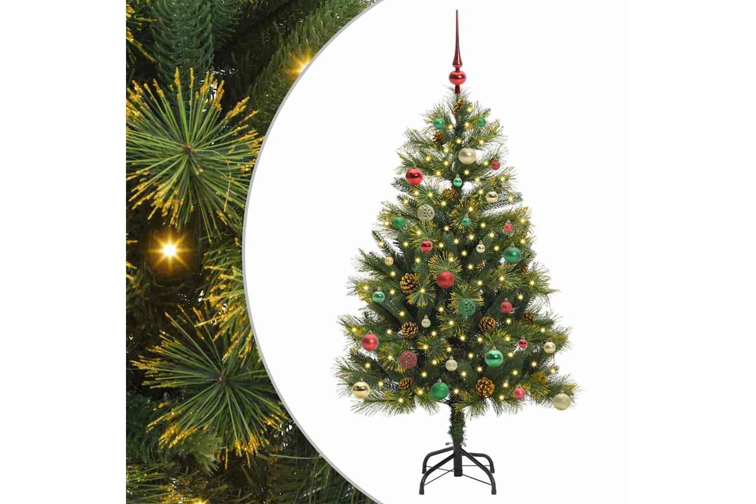 Vidaxl Artificial Hinged Christmas Tree With Cones Green 150 Cm-2