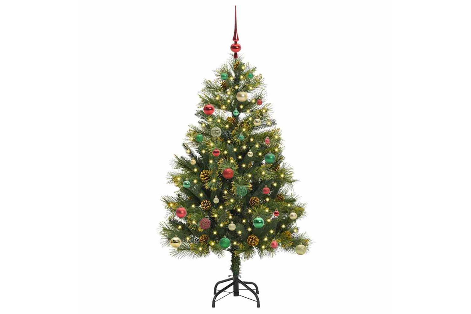 Vidaxl Artificial Hinged Christmas Tree With Cones Green 150 Cm-3
