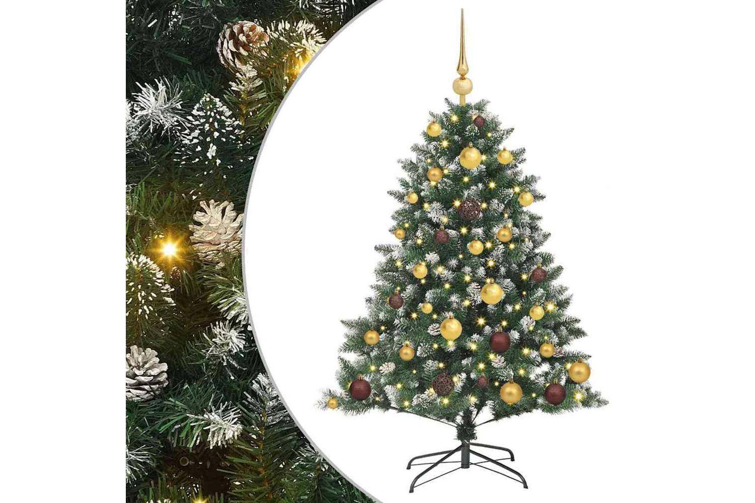 Vidaxl Artificial Christmas Tree With 150 Leds Green 85 X 85 X 120 Cm-2