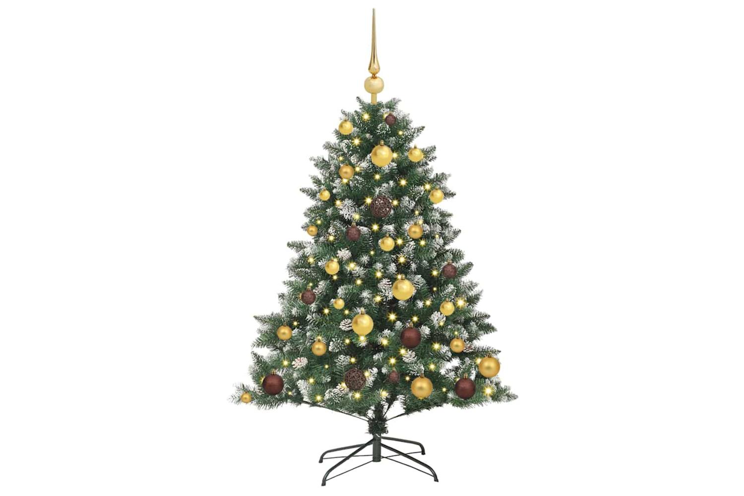 Vidaxl Artificial Christmas Tree With 150 Leds Green 85 X 85 X 120 Cm-3