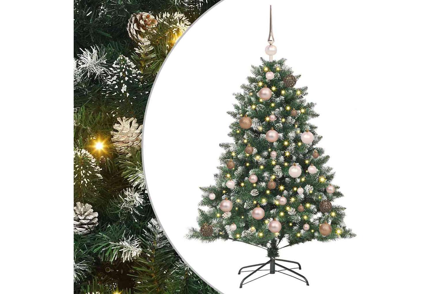 Vidaxl Artificial Christmas Tree With 150 Leds Green 85 X 85 X 120 Cm-2