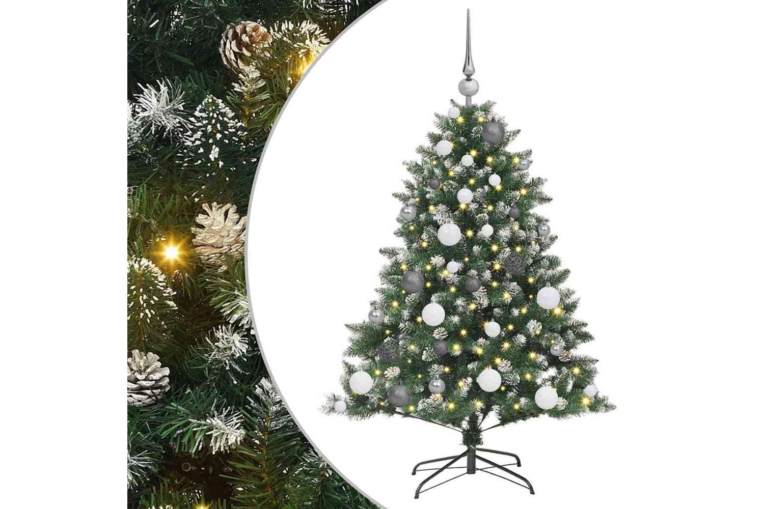 Vidaxl Artificial Christmas Tree With 150 Leds Green 85 X 85 X 120 Cm-2
