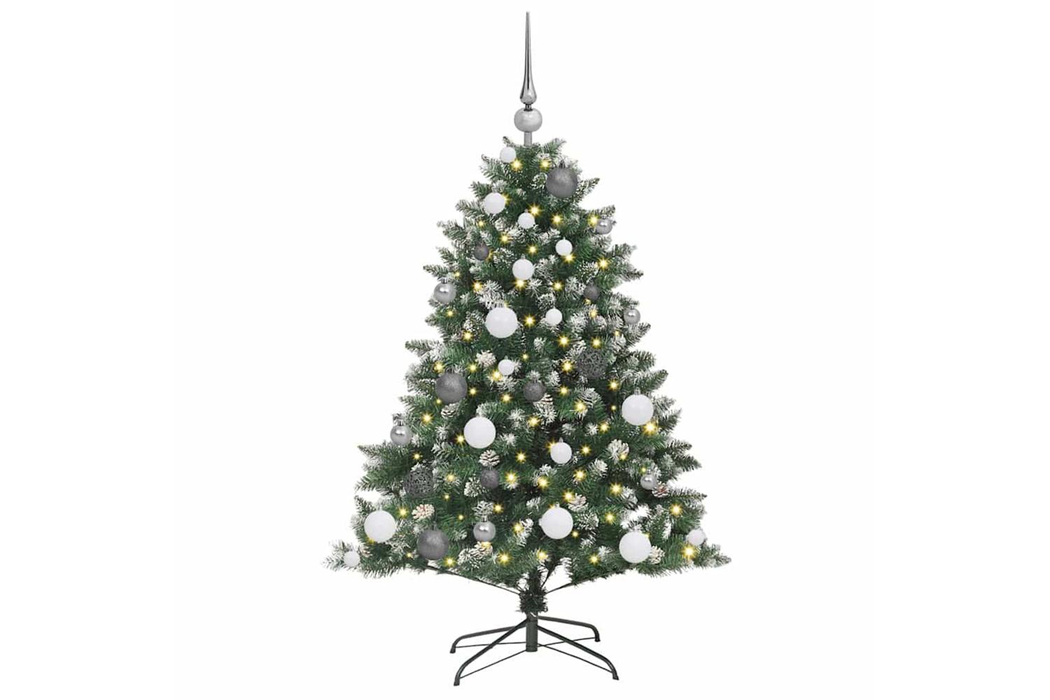 Vidaxl Artificial Christmas Tree With 150 Leds Green 85 X 85 X 120 Cm-3