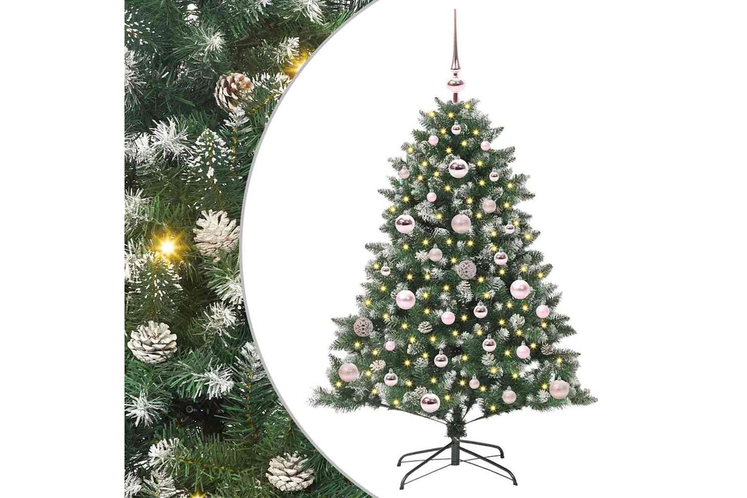 Vidaxl Artificial Christmas Tree With 150 Leds Green 85 X 85 X 120 Cm-2