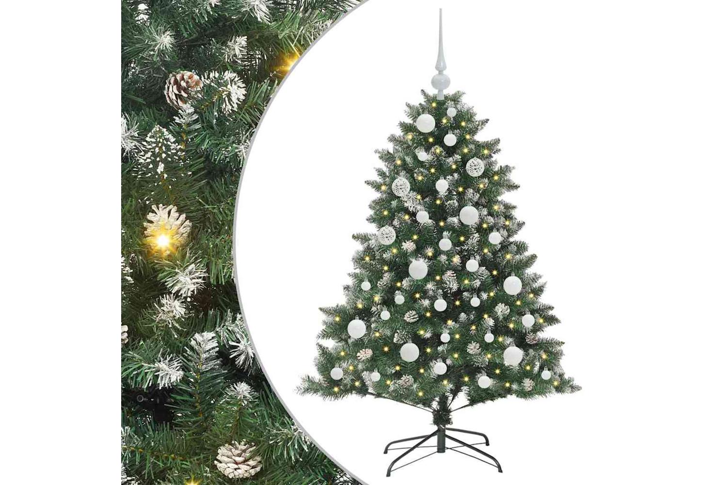 Vidaxl Artificial Christmas Tree With 150 Leds Green 85 X 85 X 120 Cm-2