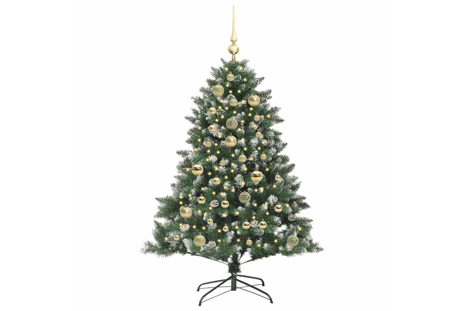 Vidaxl Artificial Christmas Tree With 150 Leds Green 85 X 85 X 120 Cm-3