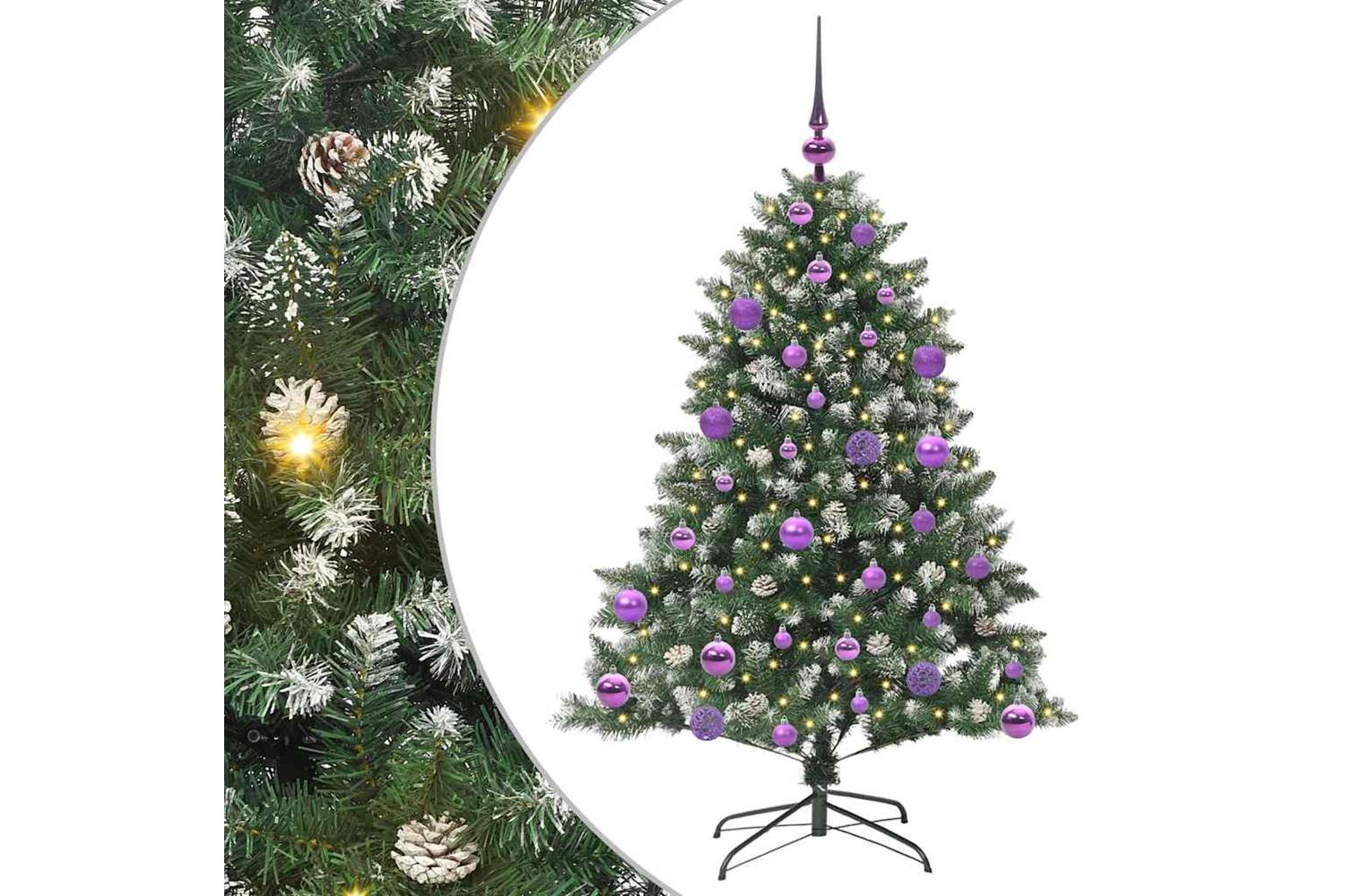 Vidaxl Artificial Christmas Tree With 150 Leds Green 85 X 85 X 120 Cm-2