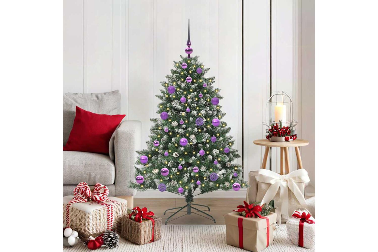 Vidaxl Artificial Christmas Tree With 150 Leds Green 85 X 85 X 120 Cm-3