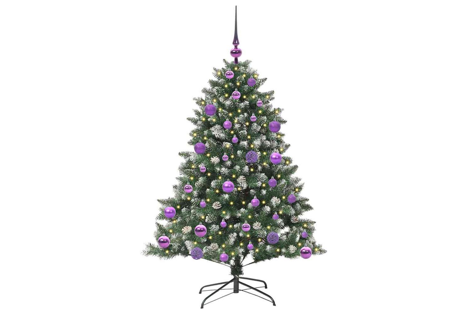 Vidaxl Artificial Christmas Tree With 150 Leds Green 85 X 85 X 120 Cm-4