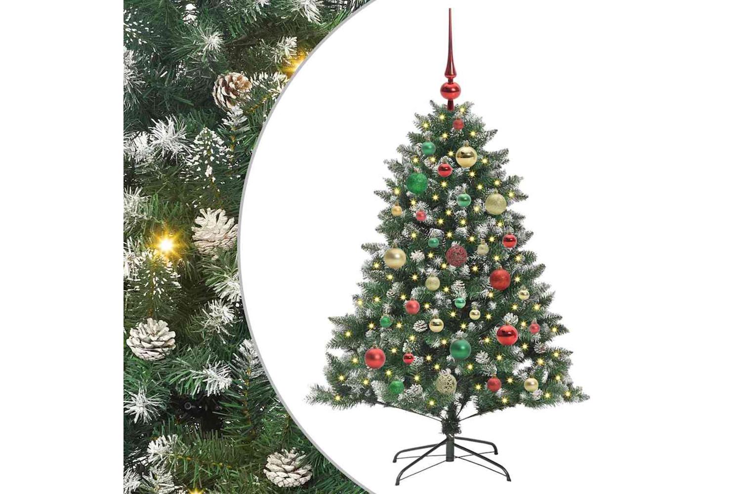 Vidaxl Artificial Christmas Tree With 150 Leds Green 85 X 85 X 120 Cm-2