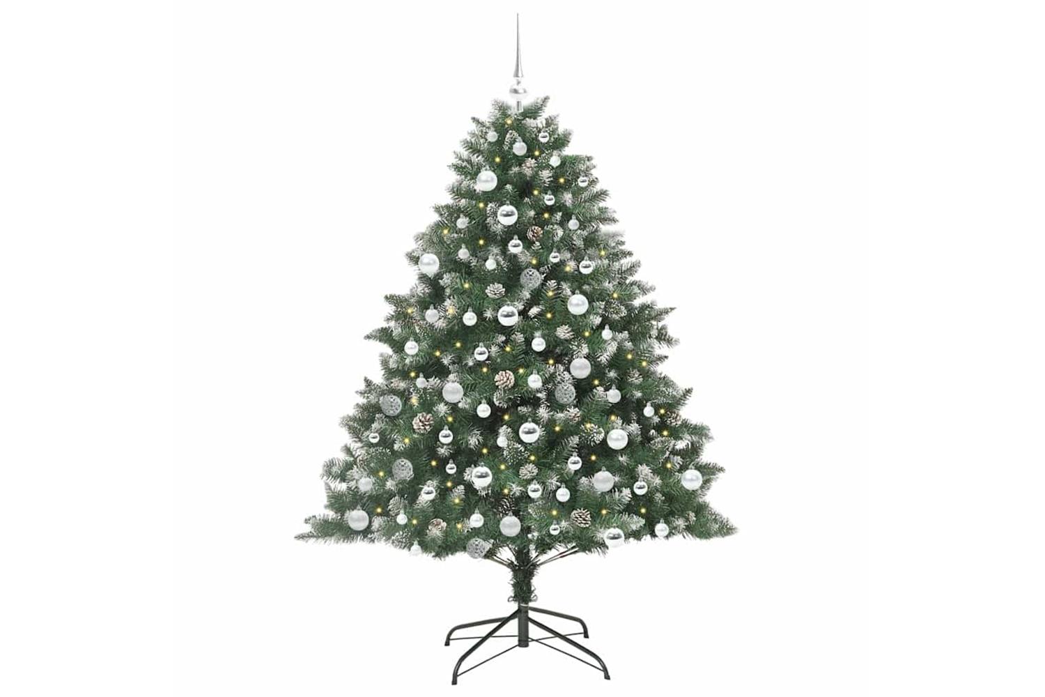 Vidaxl Artificial Christmas Tree With Stand Green 126 X 126 X 180 Cm-3