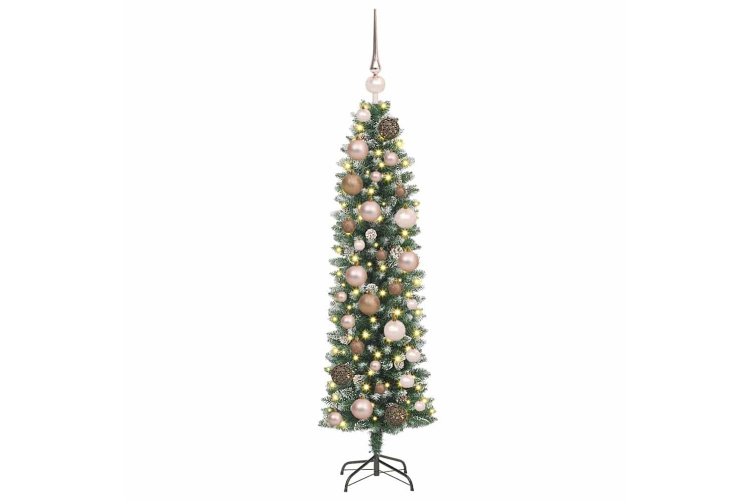 Vidaxl Artificial Slim Christmas Tree With 150 Leds Green 120 Cm-3