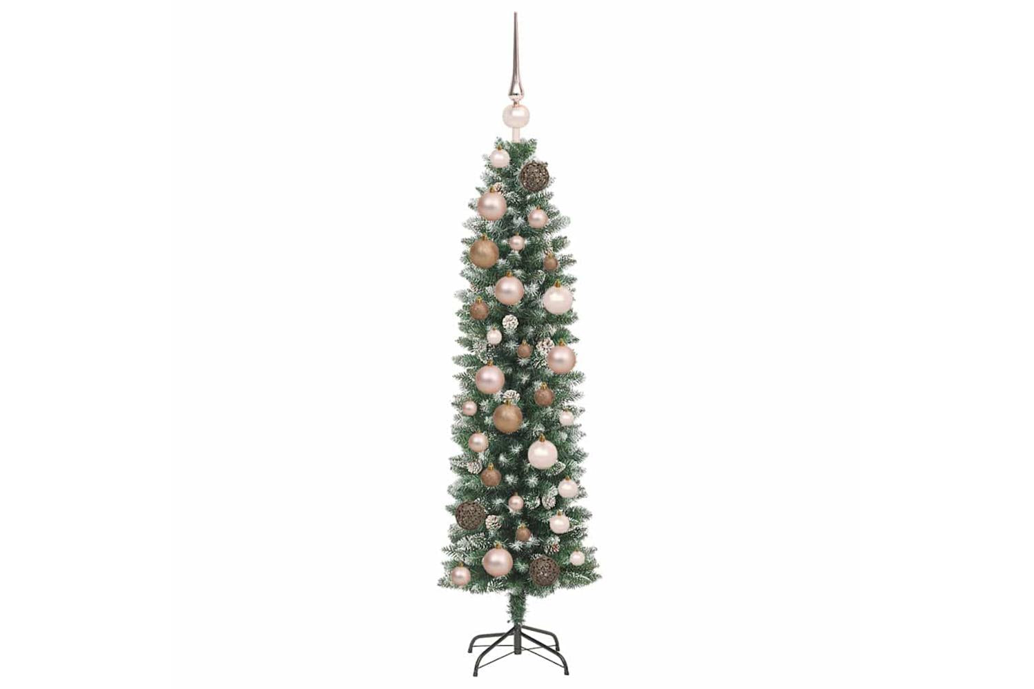 Vidaxl Artificial Slim Christmas Tree With 150 Leds Green 120 Cm-4