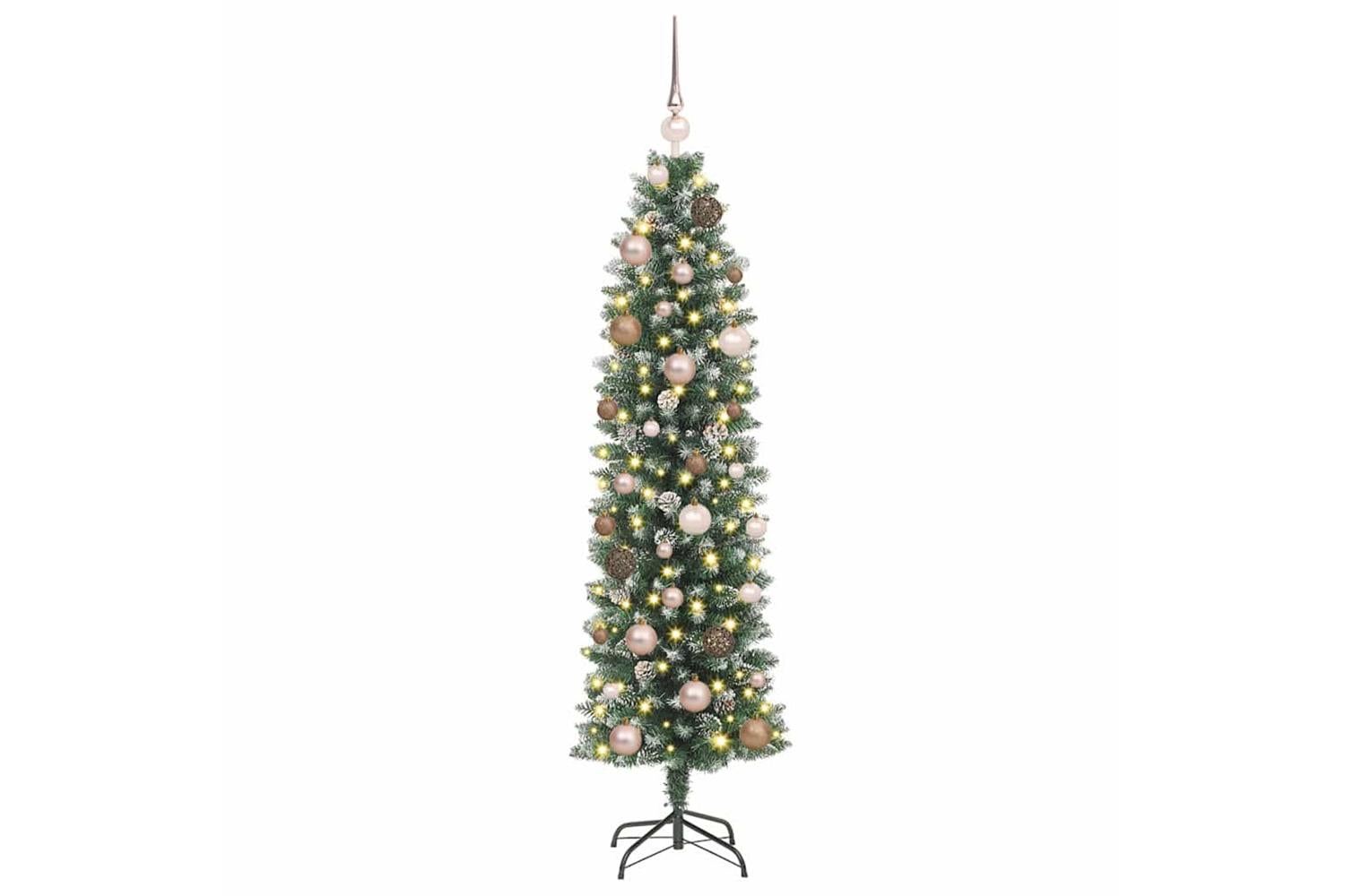 Vidaxl Artificial Slim Christmas Tree With 150 Leds Green 150 Cm-3