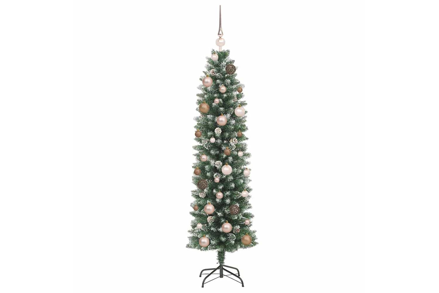 Vidaxl Artificial Slim Christmas Tree With 150 Leds Green 150 Cm-4