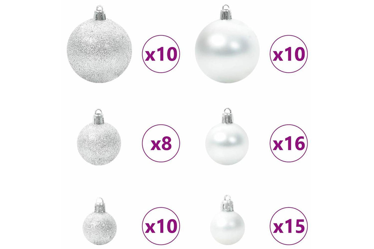 Vidaxl Artificial Slim Christmas Tree Green And White 180 Cm-7