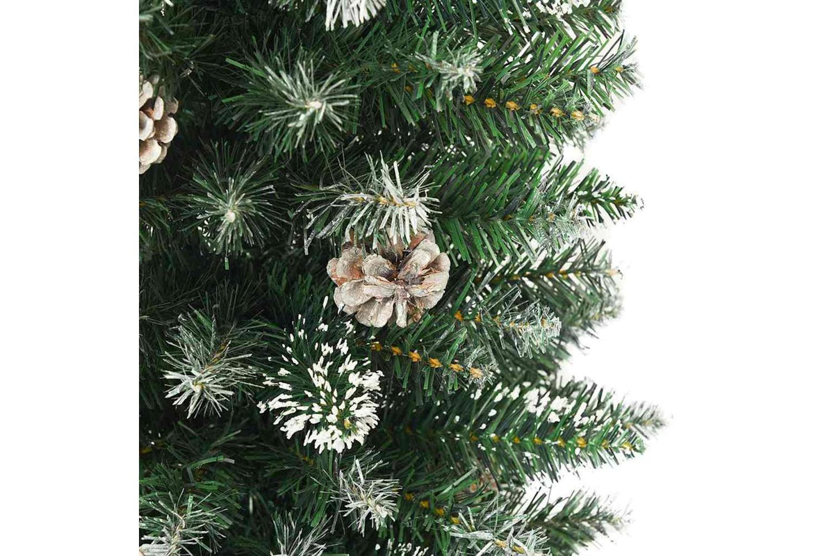 Vidaxl Artificial Slim Christmas Tree Green And White 180 Cm-10