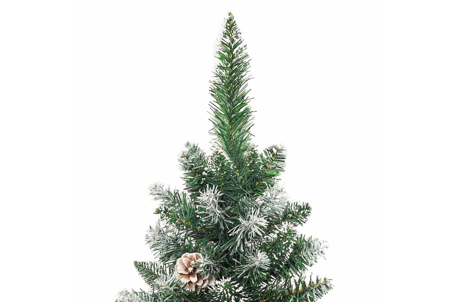 Vidaxl Artificial Slim Christmas Tree Green And White 240 Cm-10