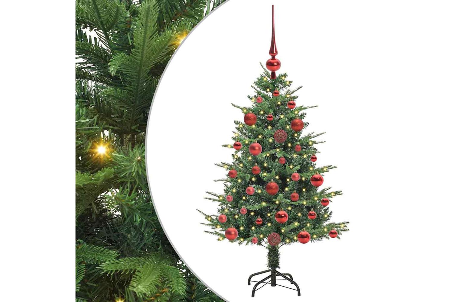 Vidaxl Artificial Pre-lit Christmas Tree With Ball Set Green 120 Cm-2
