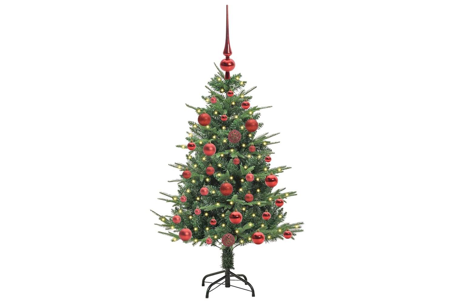 Vidaxl Artificial Pre-lit Christmas Tree With Ball Set Green 120 Cm-3
