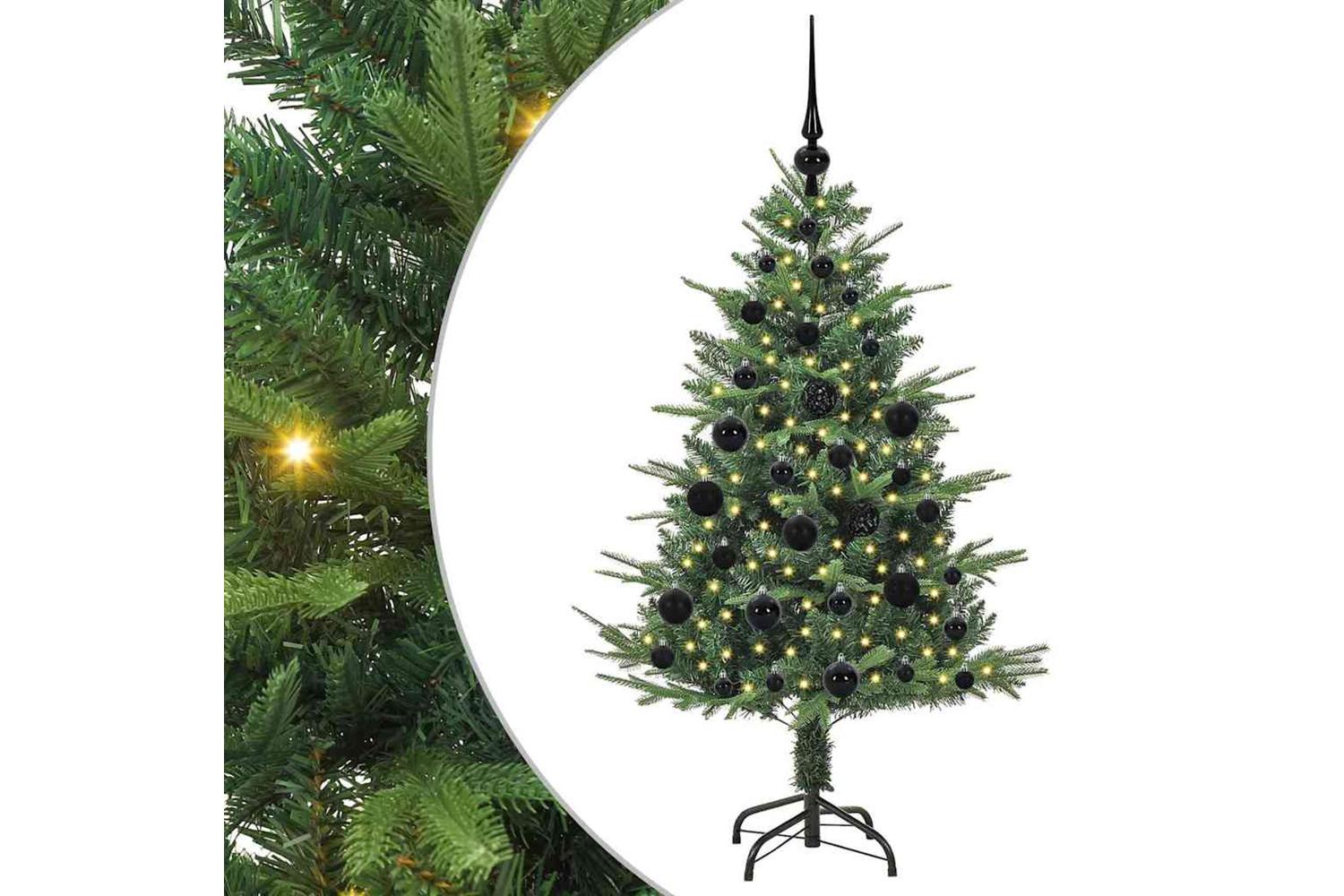 Vidaxl Artificial Pre-lit Christmas Tree With Ball Set Green 120 Cm-2