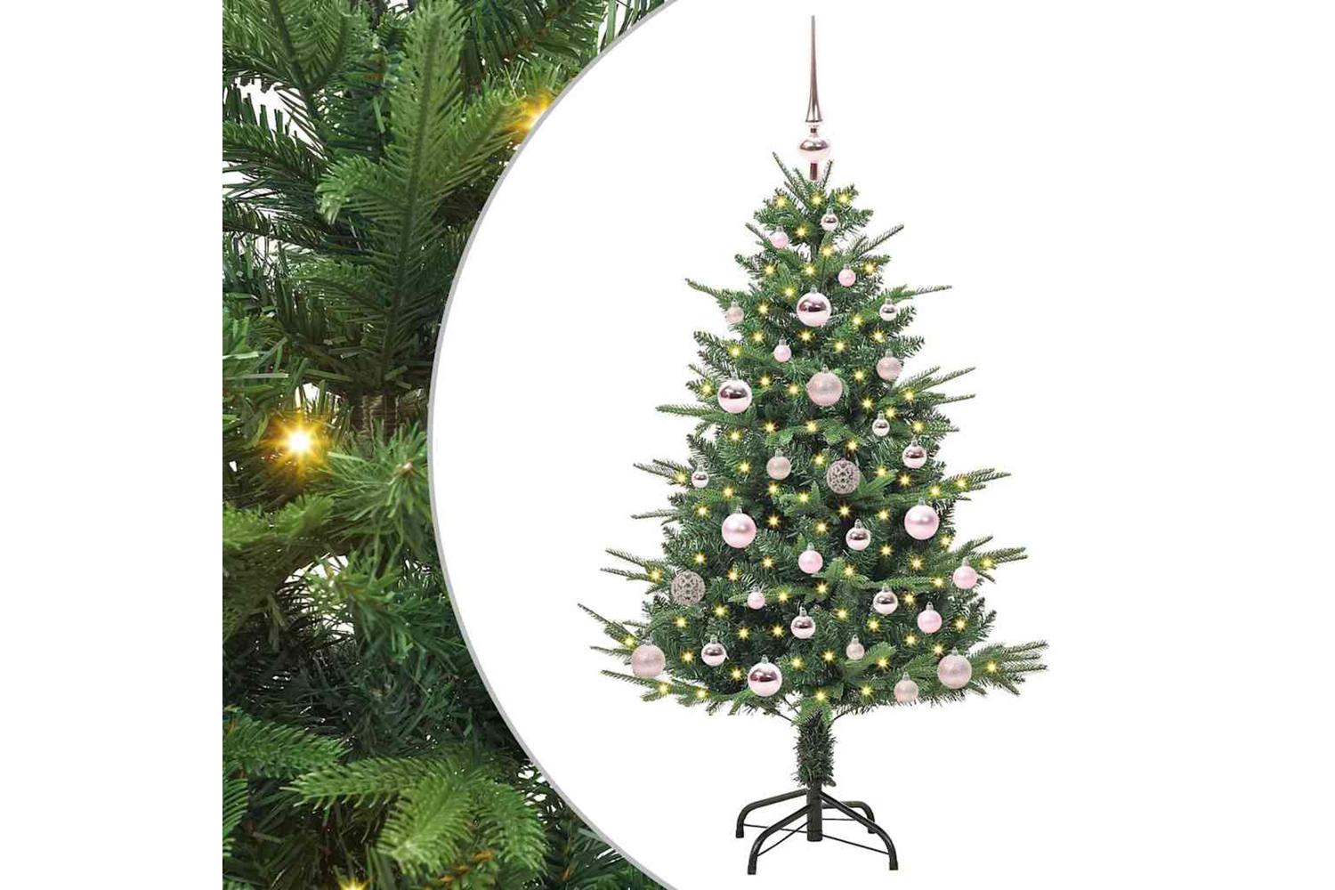 Vidaxl Artificial Pre-lit Christmas Tree With Ball Set Green 120 Cm-2