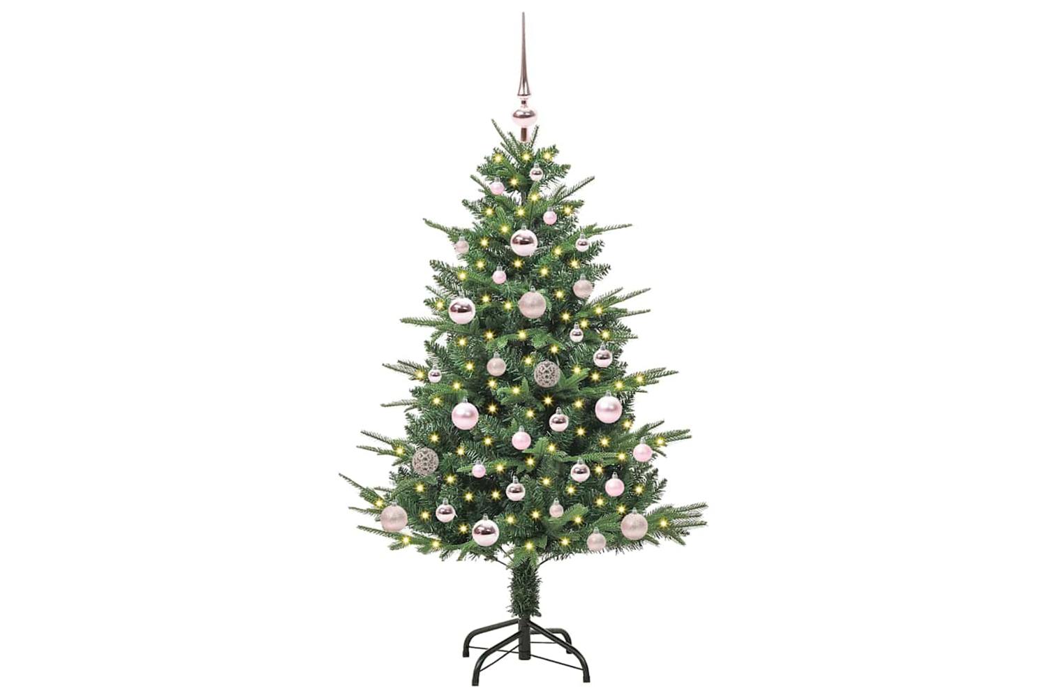 Vidaxl Artificial Pre-lit Christmas Tree With Ball Set Green 120 Cm-3