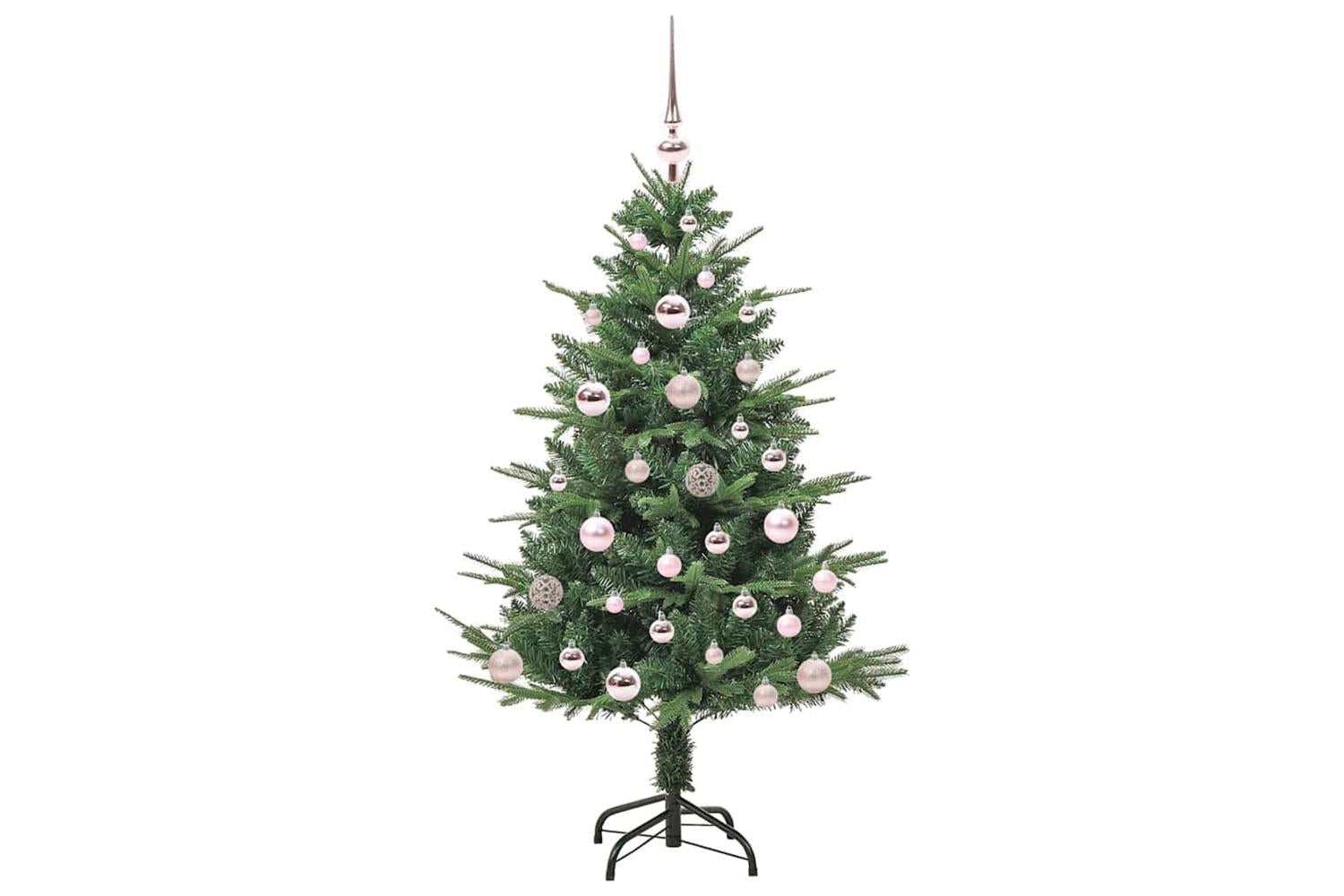Vidaxl Artificial Pre-lit Christmas Tree With Ball Set Green 120 Cm-4