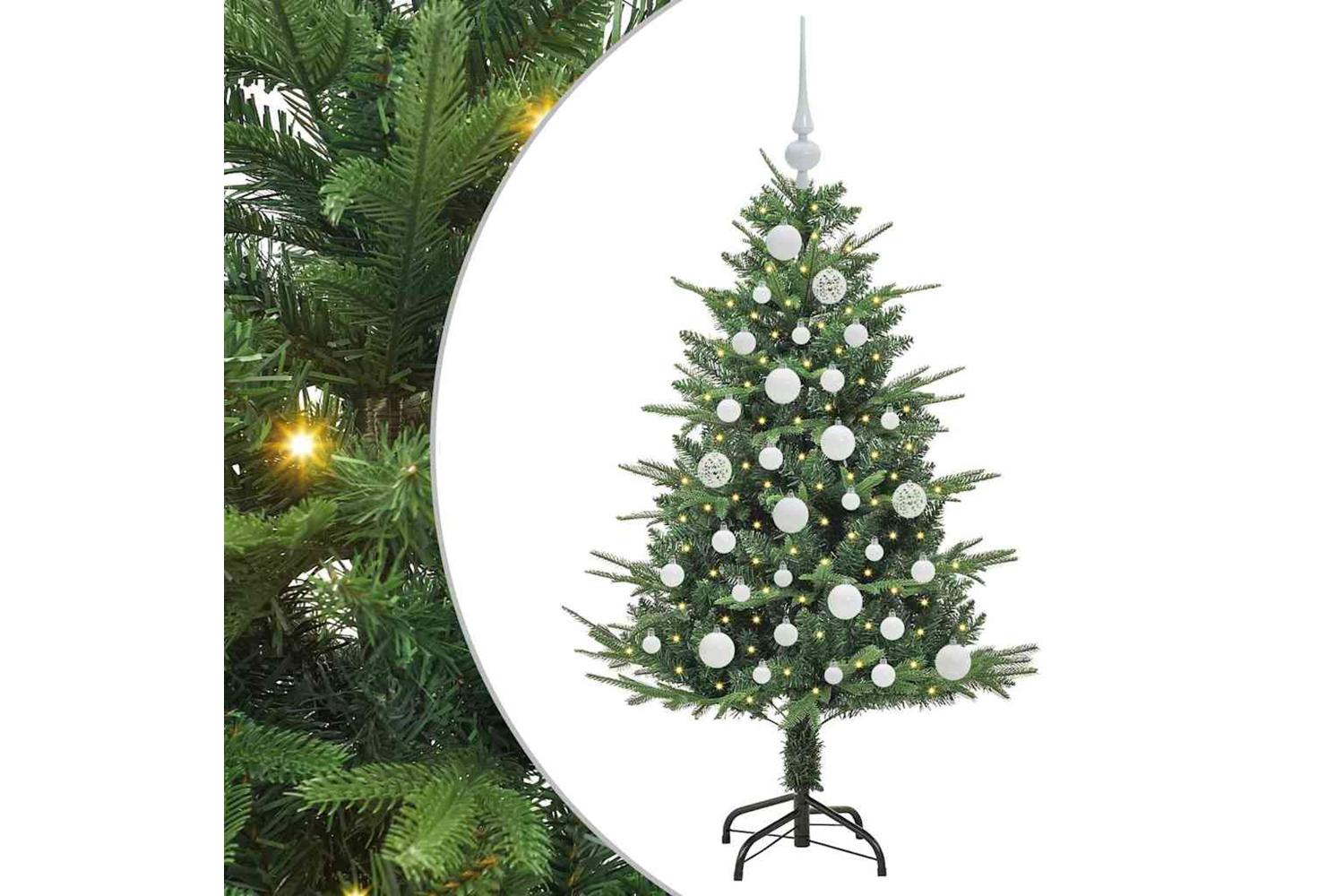 Vidaxl Artificial Pre-lit Christmas Tree With Ball Set Green 120 Cm-2