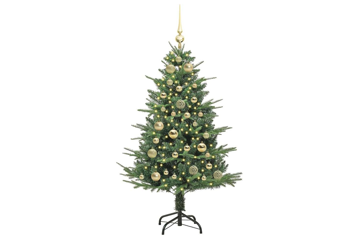 Vidaxl Artificial Pre-lit Christmas Tree With Ball Set Green 120 Cm-3