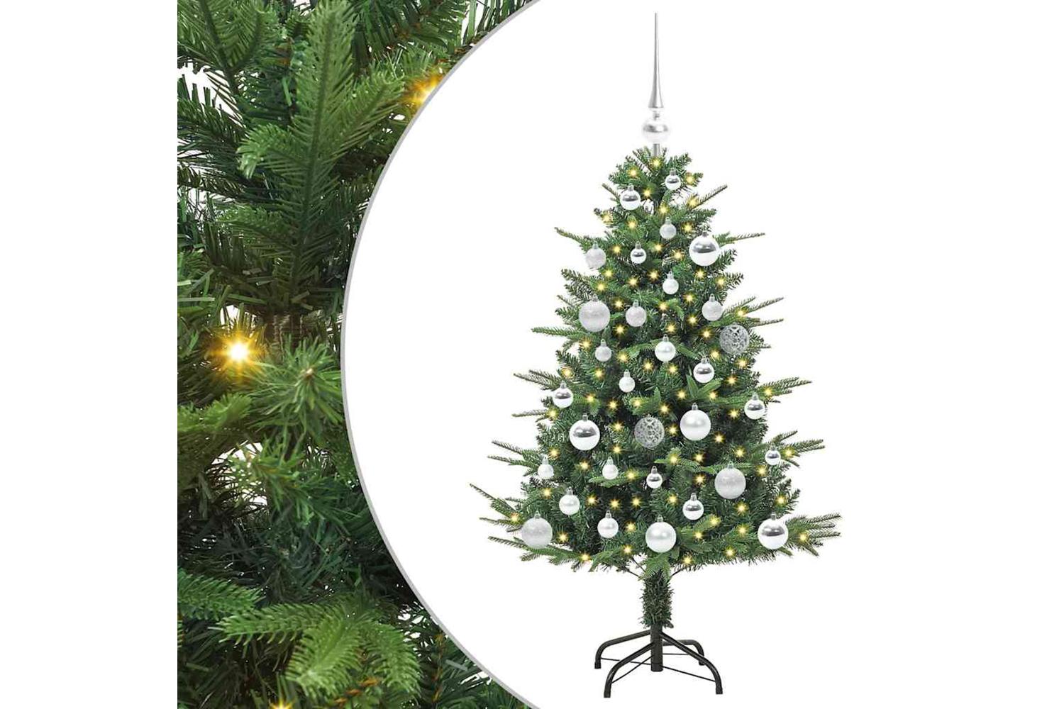 Vidaxl Artificial Pre-lit Christmas Tree With Ball Set Green 120 Cm-2