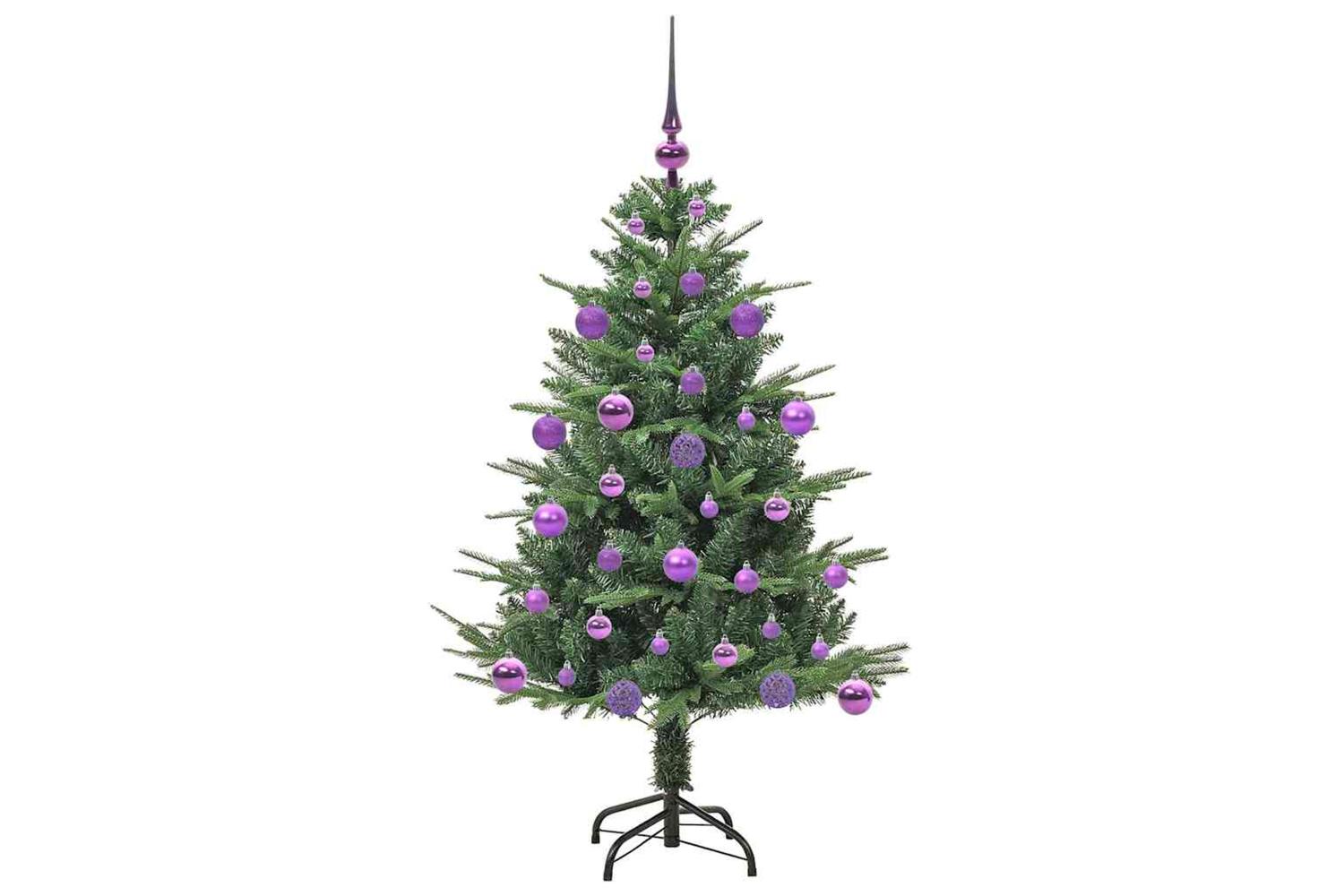 Vidaxl Artificial Pre-lit Christmas Tree With Ball Set Green 120 Cm-4