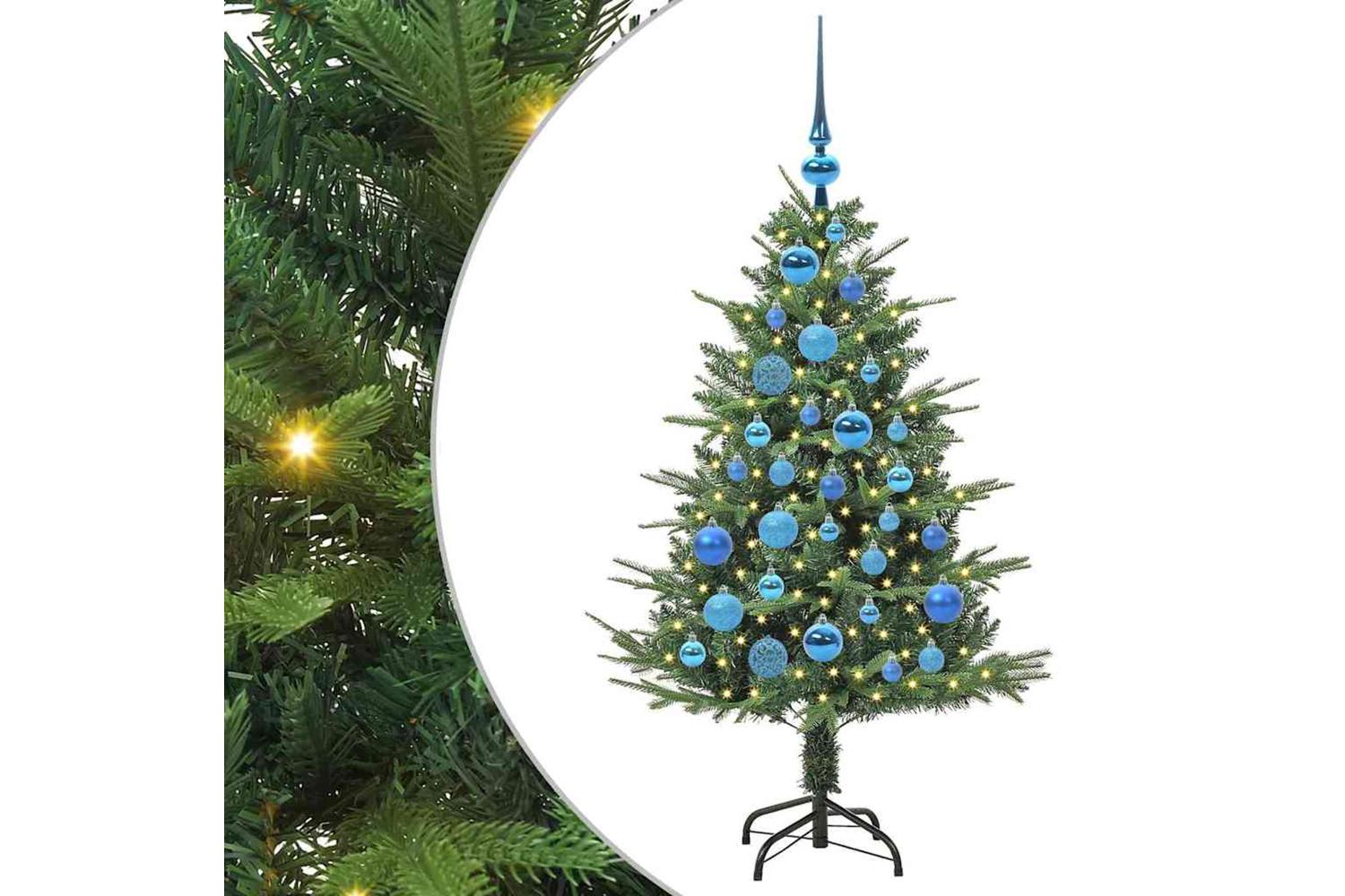 Vidaxl Artificial Pre-lit Christmas Tree With Ball Set Green 120 Cm
