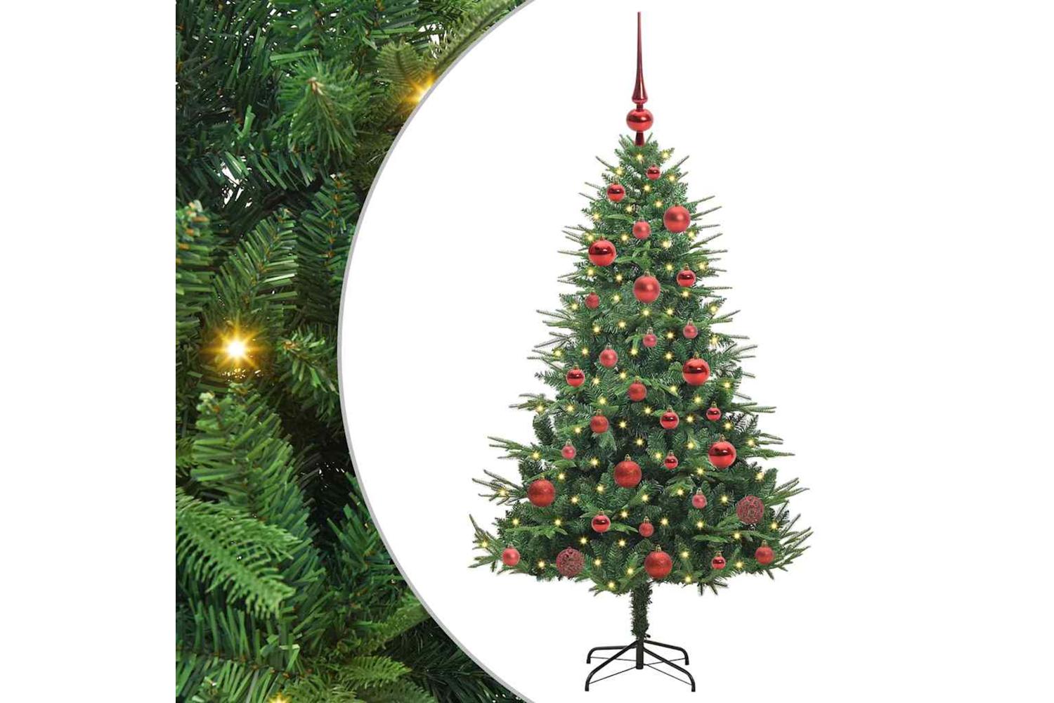 Vidaxl Artificial Pre-lit Christmas Tree With Ball Set Green 150 Cm-2