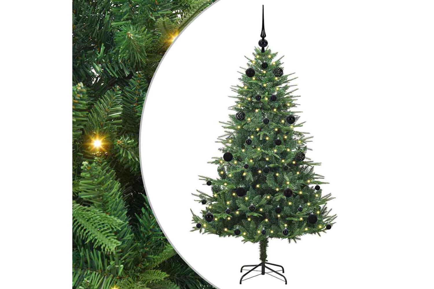 Vidaxl Artificial Pre-lit Christmas Tree With Ball Set Green 150 Cm-2