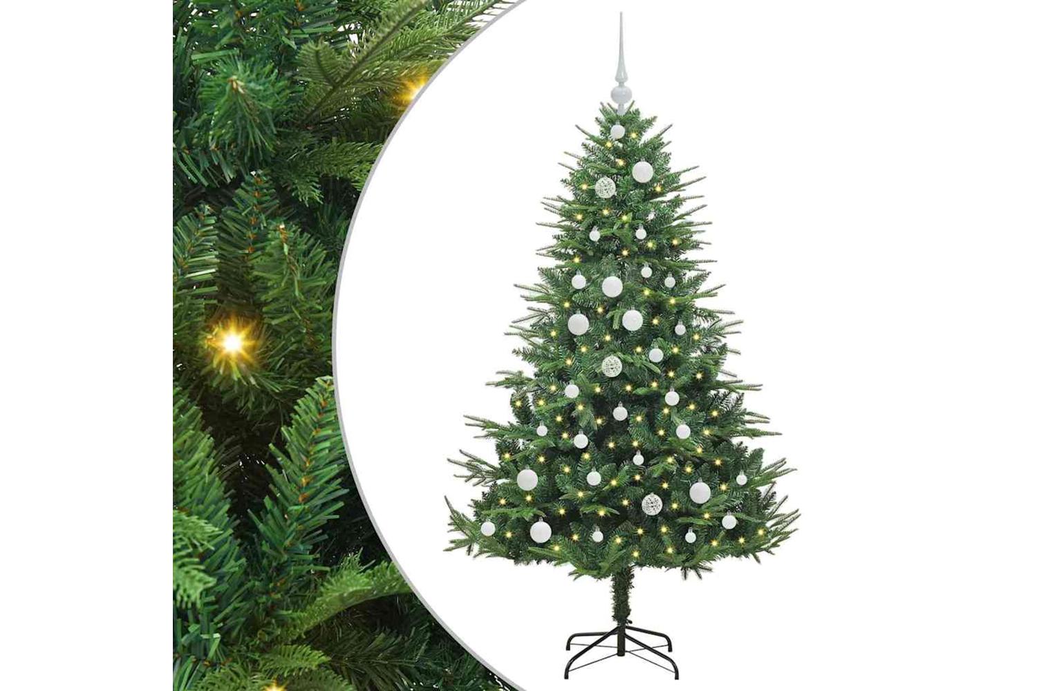 Vidaxl Artificial Pre-lit Christmas Tree With Ball Set Green 150 Cm-2